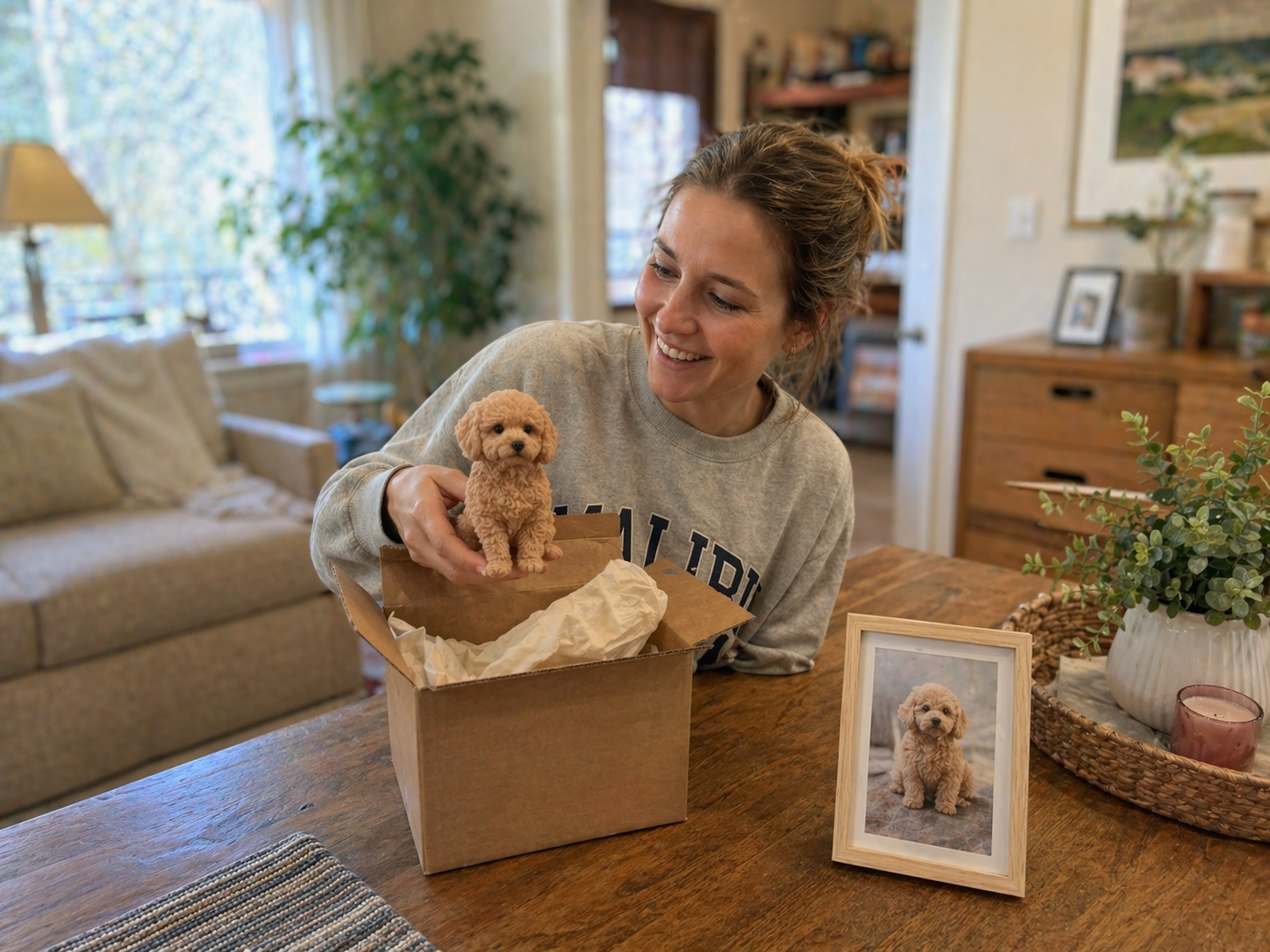 Tiny Presence full-color pet portrait