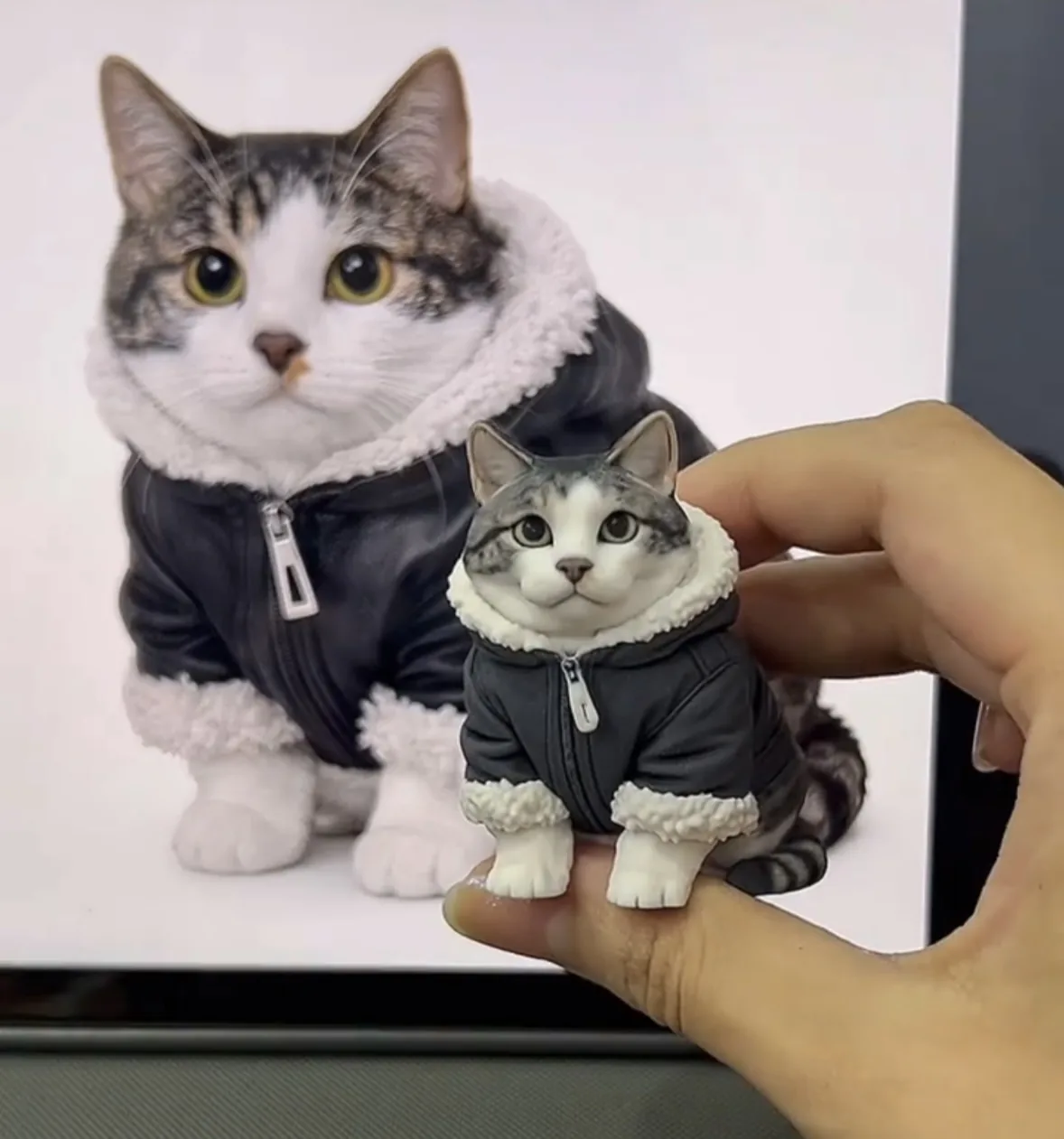 A whole pet crew gathered around Tiny Presence portraits