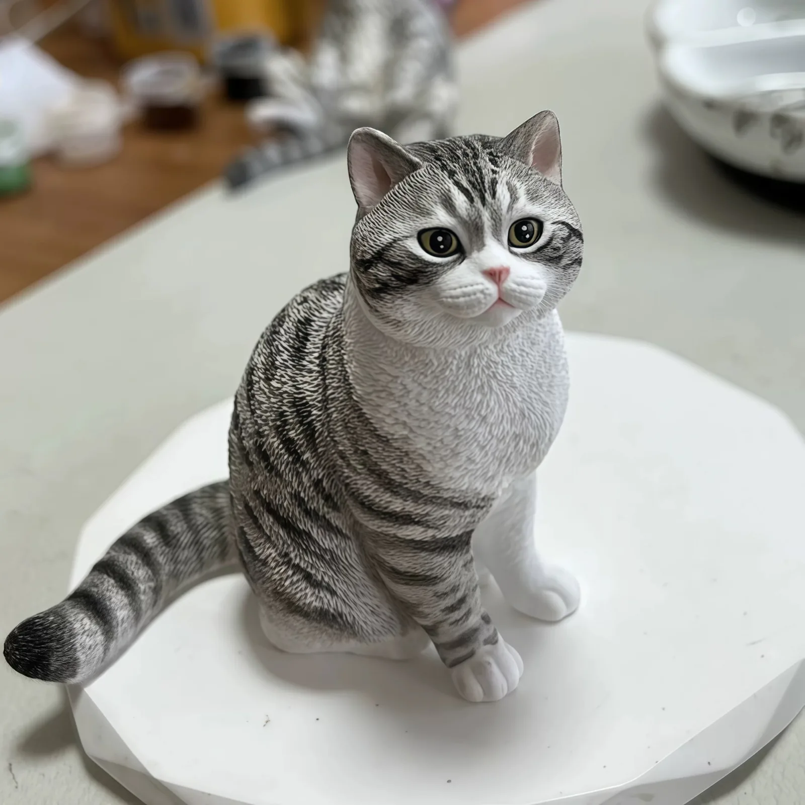 Luna's Tiny Presence portrait beside a pet at home